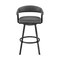 Armen Living Chelsea 25" Swivel Counter Stool with Matte Black Finish and Vintage Gray Faux Leather LCCSBAMBVG26 - alternate 9